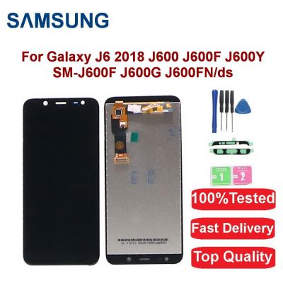 สำหรับ Samsung Galaxy J6 J600 J600f J600y หน้าจอ Lcd สำหรับ Sm-j600f J600g ชิ้นส่วนจอสัมผัสแอลซีดีของเครื่องแปลงดิจิทัล J600fn/วัน