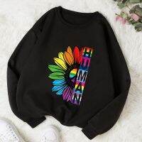 2023 Colorful Sunflower print Womens Fashion Hoodies Harajuku Creative Autumn and Winter Essential for on the street