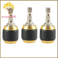 GUOGU 3PCS โลหะสำหรับตกแต่ง สกรูล็อคเกลียว หกเหลี่ยมแบบหกเหลี่ยม เงินสีเงิน ด้ามจับหกเหลี่ยม ปรับได้ปรับได้ 1/4นิ้วค่ะ หัวจับดอกสว่าน ที่เจาะรู