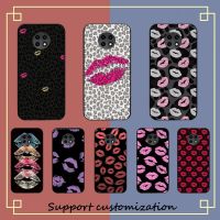 Sexy Pink Lip Kiss Leopard Print Phone Case For Samsung S 20 21 22 23 Plus Ultra For Redmi Note 8 9 10 11 For Huawei Y 5 6 9