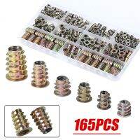 165 Pcs/set M4 M5 M6 M8 Threaded Hex Drive Masukkan Memperbaiki Sekrup Kayu Sisipan Kacang Threaded Menyisipkan Sekrup Bermacam Set