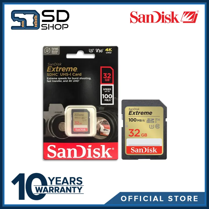 SanDisk Extreme SDSDXVT 32GB SD CARD SDHC UHS-I C10,U3,V30,DSLR Camera Memory  Card | Lazada PH