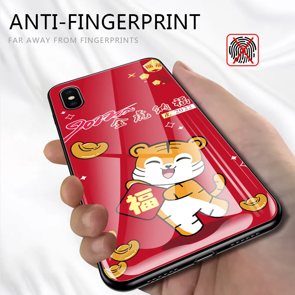 Ucuc Case Casing Hp Samsung Galaxy J2 J3 Prime J2 J3 Pro 16 17 18 Case Cartoon Chinese Traditional Spring Festival Year Of The Tiger Design Shockproof Glossy Tempered Glass Back Cover Case Lazada
