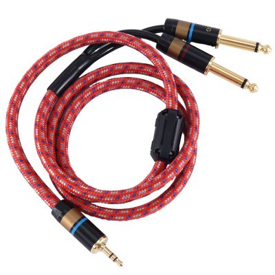 YYTCG HiFi Cable 3.5mm Convert Dual 6.5mm Audio AUX Cable 3.5 to 6.5 Mobile Computer Sound Card Mixer Cables