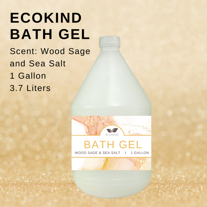 Ecokind Hotel Bath Gel Body Wash Wood Sage and Sea Salt Scent 1 Gallon