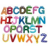 Funky Fun Colorful Magnetic Letters A-Z Wooden Fridge Magnets Kid toys Education