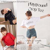 Weekendwonder - Playground Crop Tee - เสื้อครอป เสื้อแขนสั้น เสื้อคลุมบรา - ( White / Red / Black ) บริการเก็บเงินปลายทาง สำหรับคุณ