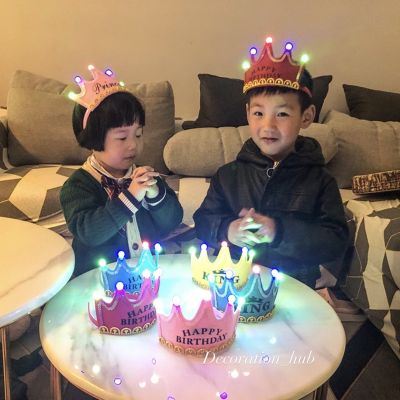 💢ที่คาดผมมงกุฎ มีไฟ💢🇹🇭❗️ ที่คาดผมแฟนซี ที่คาดผมมีไฟ หมวกวันเกิด วันเกิด สวยมาก ส่งเร็ว ส่งด่วน happy birthday crown[พร้อมส่งจากไทย]
