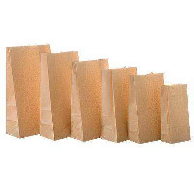 50/100pcs Kraft Paper Sandwich Bread Bags Food Tea Small Bags Party Wrapping Gift Takeout Eco-friendly Packing Bag Yx Gift Wrapping  Bags