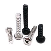 50X M1 M1.2 M1.4 M1.6 M2 M2.5 M3 M4 Mini Micro Small Light Black A2 304 Stainless Steel Cross Phillips Pan Head Screw Round Bolt