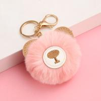 Cute Bear key ring Fur Ball key chains for women Hanging Decoration Imitation Rex Rabbit Hairy Ball Teddy Bear Schoolbag Pendant