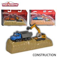 โมเดลรถเหล็ก majorette ชุด CONSTRUCTION แพ็คคู่ + แถมฟรี ฐานโชว์ ลิขสิทธิิ์แท้100% รถก่อสร้าง