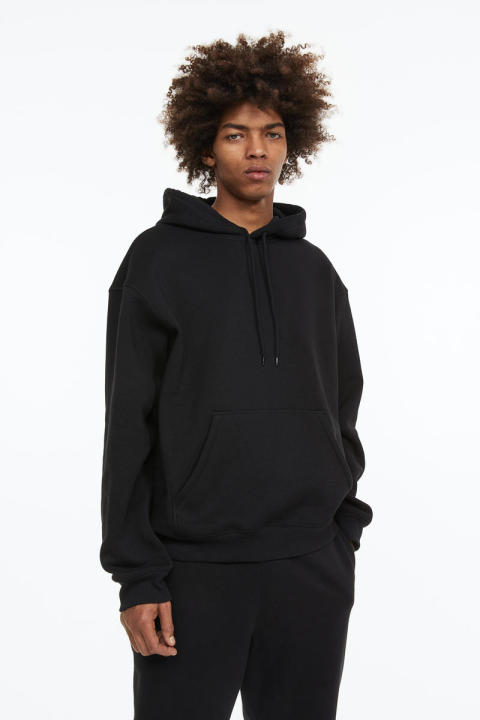 H&M - Relaxed Fit Hoodie - Black Dark | Lazada PH