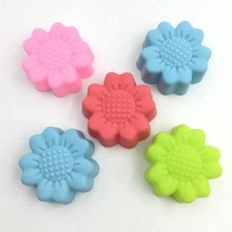 GL-แม่พิมพ์ ซิลิโคน ลายดอกทานตะวัน 2 สำหรับทำขนม เทียน วุ้น (คละสี) 2-Sunflower circle silicone mold