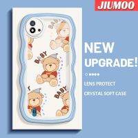 JIUMOO เคสสำหรับ Realme C20 C11 C20A C11 2021 2020 Narzo 50i หมีลายเด็กมาการองคอลอร์ลอนเคสมือถือกันกระแทกแบบใสนิ่มกล้องสร้างสรรค์เคสป้องกันการตกหล่นซิลิกาเจลฝาครอบป้องกันใหม่