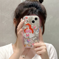 Apple นางเงือกผมสีแดงเจ้าหญิง BBCute 14PROMAX เคสโทรศัพท์เหมาะสำหรับ iPhone 13แฟชั่น12/11ผู้หญิง