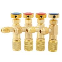 [HOT] Air Conditioning Refrigerant Safety Valve R410A R22 1/4 quot; Refrigeration Charging Safety Liquid Adapter Hand Tool Parts