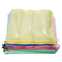 10 Pcs Netting Surface A3 Document File Holder Zipper Bag Multicolor