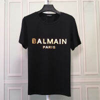 Original Balmain∮ Paris Men S And Women S Same Cotton Short-Sleeved T-Shirt Hot Stamping Letter Tshirt New Simple Printing Top T Shirt Casual Wild T-Shirt Tee