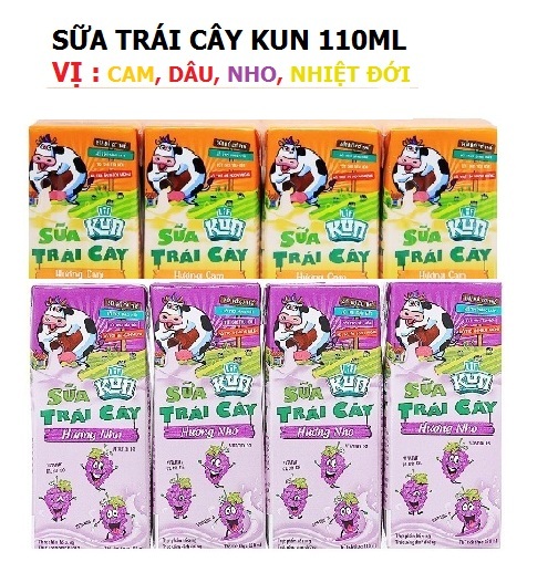 24 hộp sữa kun 110ml vị cam nho trái cây nhiệt đới sữa công nghệ nhật bản - ảnh sản phẩm 4