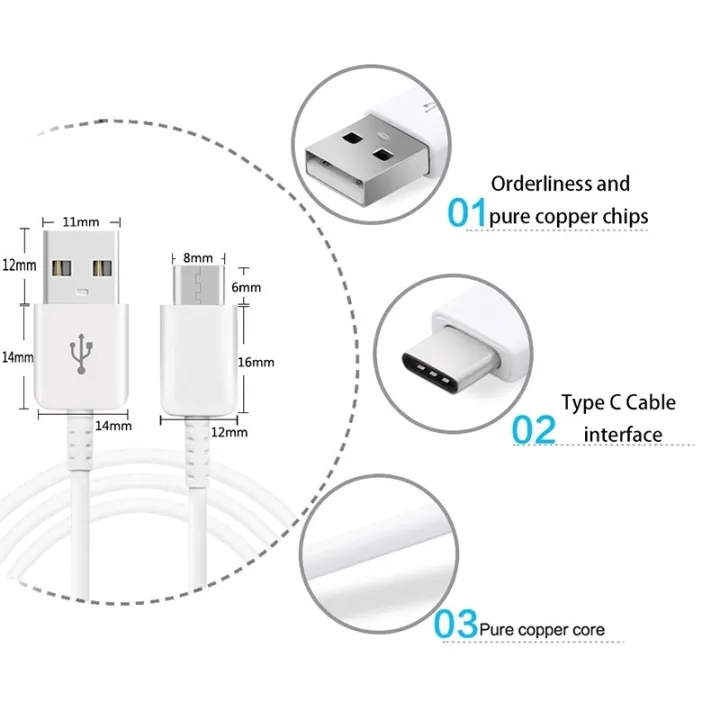 Original Fast Charging Cable Samsung Galaxy S21 S20 Plus S20 Ultra A51 A71 S9 S9+ S8 S10 S10E NOTE 8 9 10 Data USB Cable Type C fast charging For Note 10