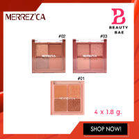 NEW!! พาเลท 4 ช่อง MERREZCA Eye Color palette มีทั้งเนื้อแมท &amp; เนื้อชิมเมอร์ เนื้อแน่น สีชัด ติดทน อายแชโดว์ 4 x 1.8 g.