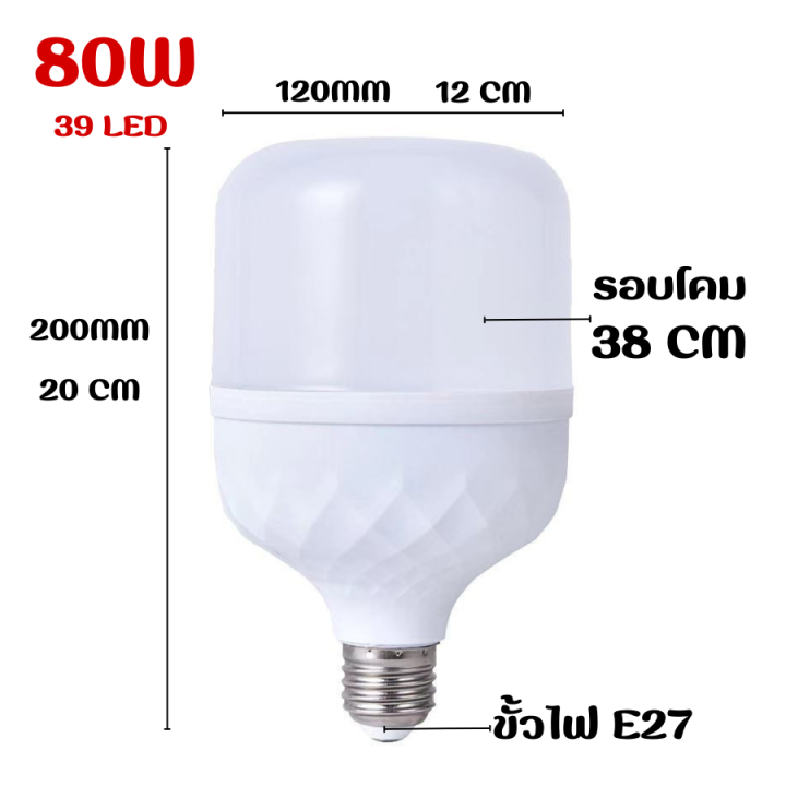 หลอดไฟแอลอีดี-ไฟตุ้ม-หลอดไฟแอลอีดี-ประหยัดพลังงาน-หลอดไฟ-led-bulb-light-ทรงกระบอก-80w-100wใช้ขั้วe27