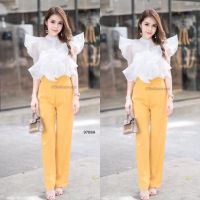 maya-fashion เสื้อผ้าผู้หญิง เซท 2 ชิ้น สีเหลือง พร้อมส่ง