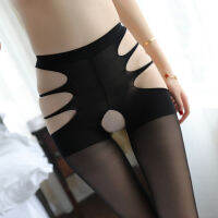 Thin Transparent Four-Side Open Pantyhose Sexy Lingerie Open Crotch Free Off See-Through Pantyhose Cat Face Stockings