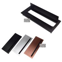 W120*H300mm Rectangle Aluminum Office Table Desktop Cable Grommet Soft Close Flap Cover Brush Silver Black Rose Gold