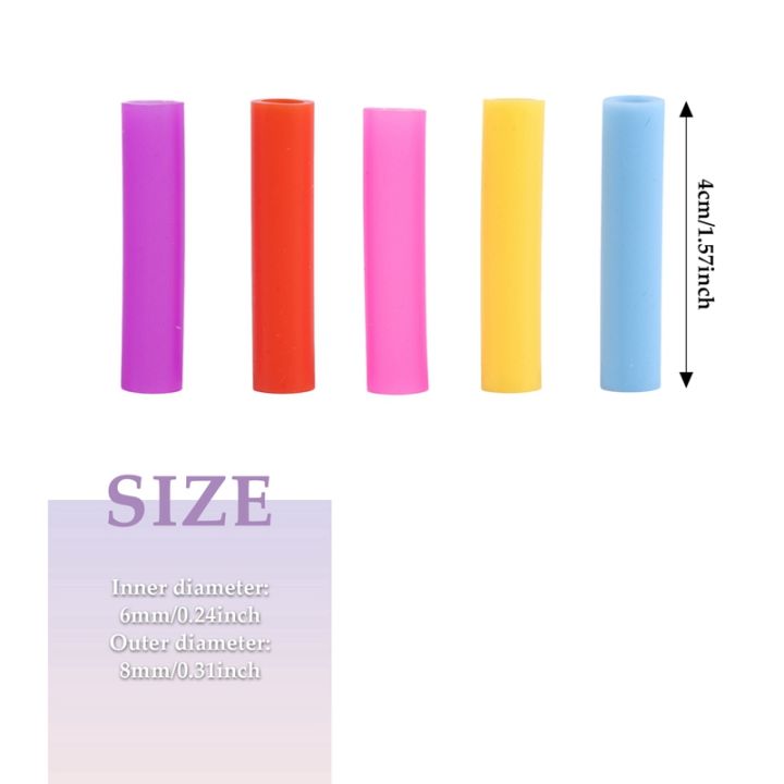 10pcs-assorted-colors-reusable-silicone-straws-tips-covers-for-0-24inch-6mm-stainless-steel-drinking-straw