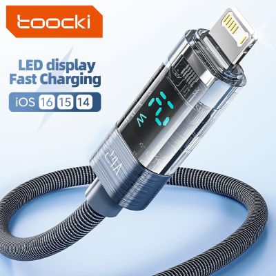 Toocki USB Cable For iPhone Charger Charging Cable 14 13 12 11 Pro Max XS X 8 7 Plus Display Fast Charging Cable 2.4A Data Cable