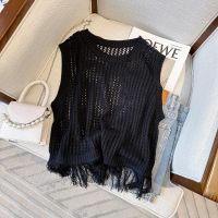 【HOT】❁✺∋ Top Knitting Hollow Sleeveless Vests Tube Thin Korean Fashion