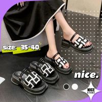 # NICE Storeส่งเร็ว2สี รองเท้าแตะผู้หญิง Size 35-40  รองเท้าแตะแฟชั่นผู้หญิง รองเท้าแตะผู้หญิงสวยๆ พื้นหนา 4 cm [NCS094]