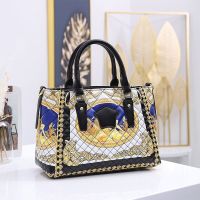 2022 New Printed Handbag Lingge Car Line Womens Bag European And American Light Luxury Single Shoulder Diagonal Womens Bag