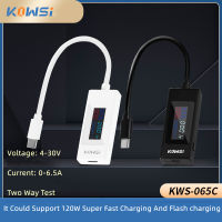 KWS-065C DC Type-C Tester 4-30โวลต์แรงดันมิเตอร์แอมมิเตอร์จอภาพดิจิตอลตัดไฟแสดงสถานะธนาคารชาร์จ2ทิศทางทดสอบ