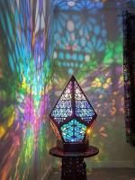 Wooden Led Projection Lamp Colorful Diamond Multipurpose Polar Star Floor Lamp Night Light Bohemian Lamp Decor Night Lights