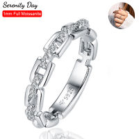 Serenity เต็ม Moissanite แหวนคู่สำหรับผู้หญิงจริง D สี1มิลลิเมตร S925วงเงินแผ่น Pt950เครื่องประดับ Fine ขายส่ง