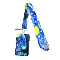 Van gogh Oil Painting Starry Sky Neck Strap Lanyard keys lanyard card ID Holder Jewelry Decorations Key Chain Accessories Gifts Drawing Painting Suppl