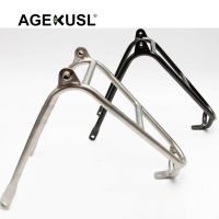 AGEKUSL แร็คหลังจักรยาน Easy Wheel Cargo Racks Titanium Alloy Q Mini Rack ใช้สำหรับ Brompton Pikes 3 Sixty Royale Bicycle