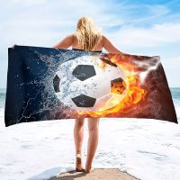 【DT】hot！ Soccer Beach TowelBeach for Men BoysFootball Boys Sport Towel Personalized Pool BeachTowel Teen