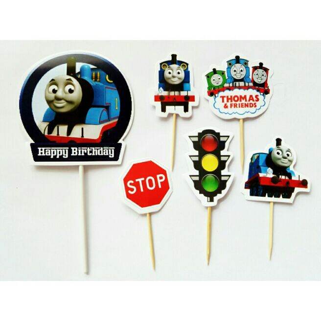 topper toper hiasan kue cake ulang tahun happy birthday karakter kereta