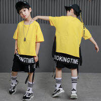 ฤดูร้อนใหม่ชาย Streetwear Unisex เด็ก Hip Hop เสื้อผ้า time Novelty เสื้อยืดและกางเกงขาสั้นริบบิ้น Casual Hiphop ชุด