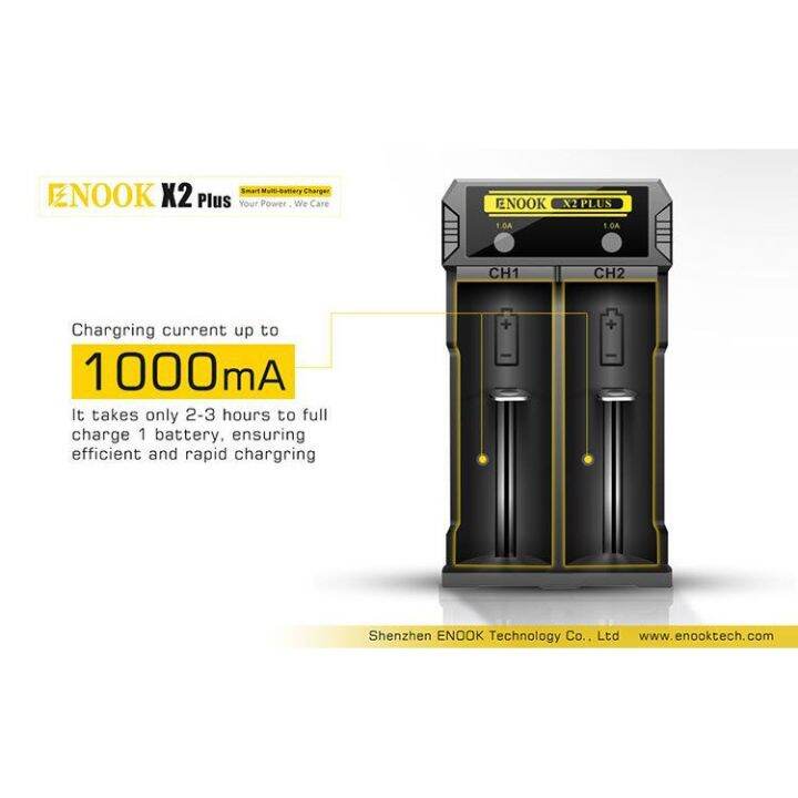 OP Enook X2 PLUS Quick Charging Battery Charger for 18650 21700 Liion