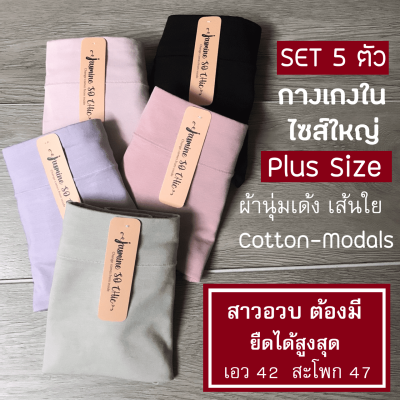 SET 5 ตัว กางเกงในพลัสไซส์ สาวอวบ Cotton-Modals