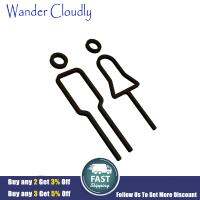 Wander Cloudly ป้ายห้องน้ำสัญลักษณ์ห้องน้ำหญิงของผู้ชาย3D สติกเกอร์ WC สัญลักษณ์สำหรับห้างสรรพสินค้าสวนสาธารณะของตกแต่ง