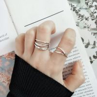 แหวนแฟชั่น Rings Korean Style X-shaped Twist Ring Simple Geometric Opening ขนาดสามารถปรับได้