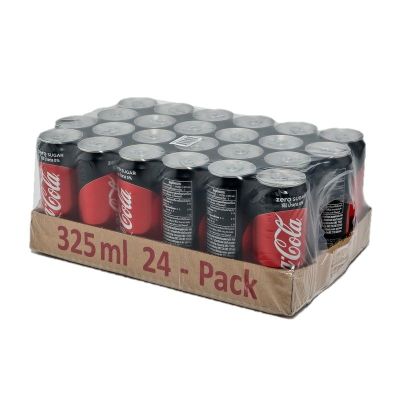 สินค้ามาใหม่! โค้ก น้ำอัดลม สูตรไม่มีน้ำตาล 325 มล. แพ็ค 24 กระป๋อง Coke Zero Soft Drink No Sugar 325 ml x 24 Cans ล็อตใหม่มาล่าสุด สินค้าสด มีเก็บเงินปลายทาง