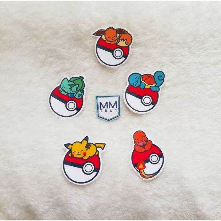 SLEEPING POKEMON WATERPROOF VINYL STICKER PACK PIKACHU CHARMANDER ...