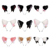 Cat Ears Bells Headbands Plush Fox Ears Bowknot Hairbands Hairpins for Women Girls Hair Hoops Bezel Cosplay Hair Accessories